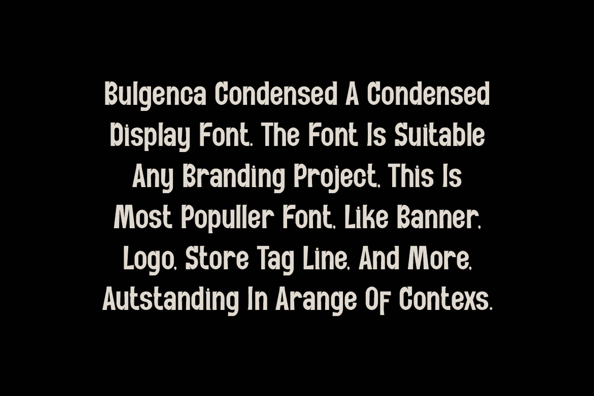 Bulgenca Condensed - Sans Font, a Sans Serif Font by Iqsiart Studio (Photo 4 of 7)