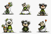 Whimsical Spring Teddy Bear Clipart, an Illustration by CreationArt (Thumbnail 2 of 6)