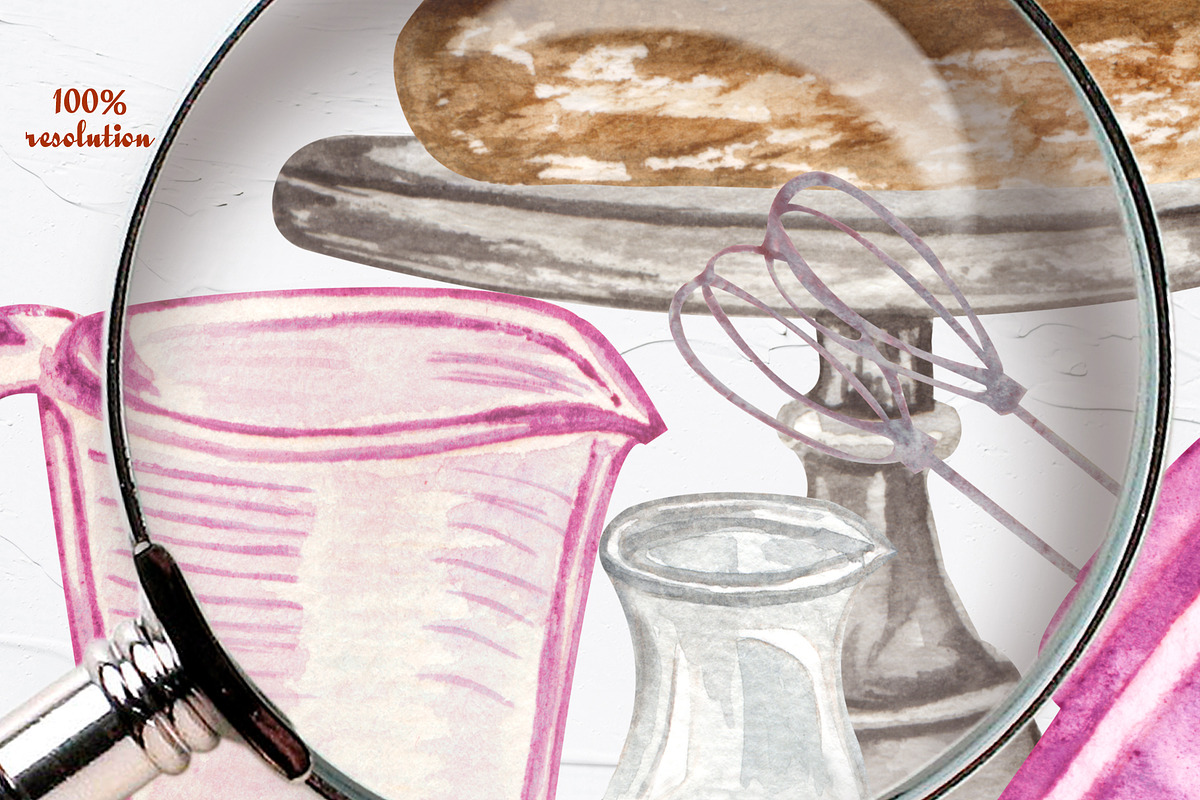Home Bakery Watercolor Set, a Food Illustration by BarvArt (Photo 15 of 15)