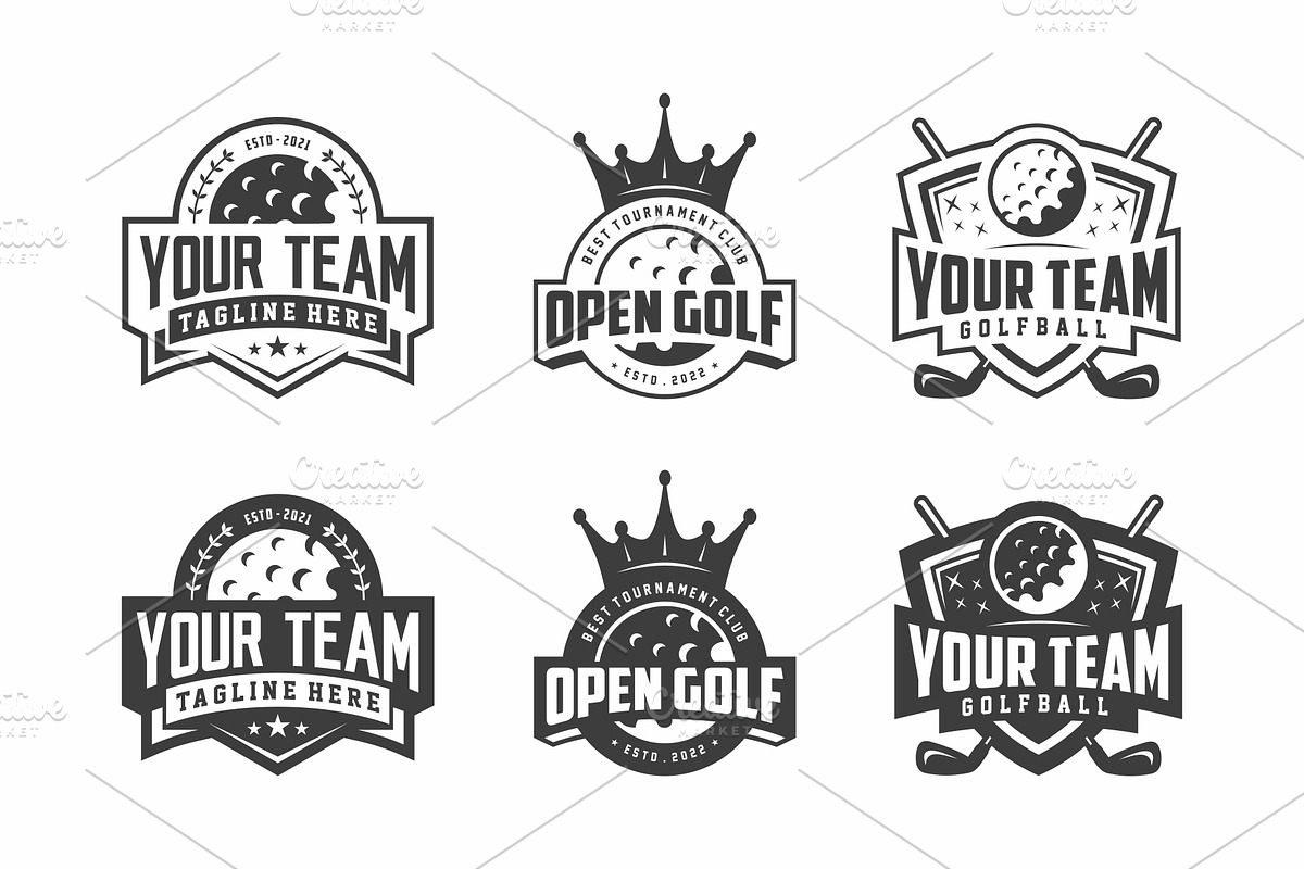 Golf club logo badge set, a Branding & Logo Template by swarnstudio