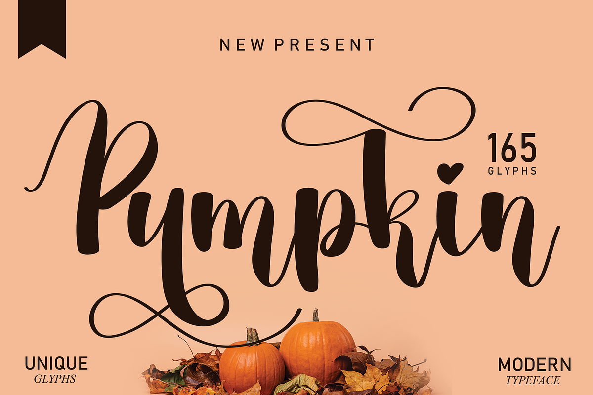 Pumpkin | Script font, a Script Font by Scratchones (Photo 1 of 8)