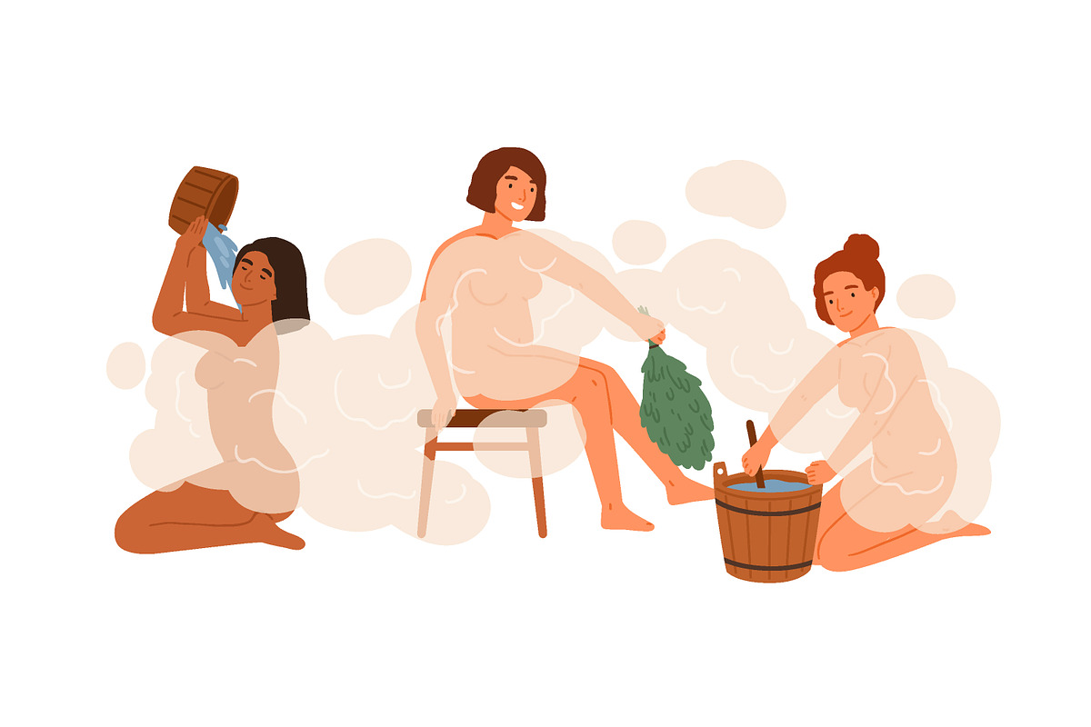 People relax in sauna set, a Person Illustration by Good Studio (Photo 5 of 7)