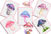 Watercolor Cute Magic Mushroom Png, an Illustration by Creative Art (Thumbnail 6 of 9)