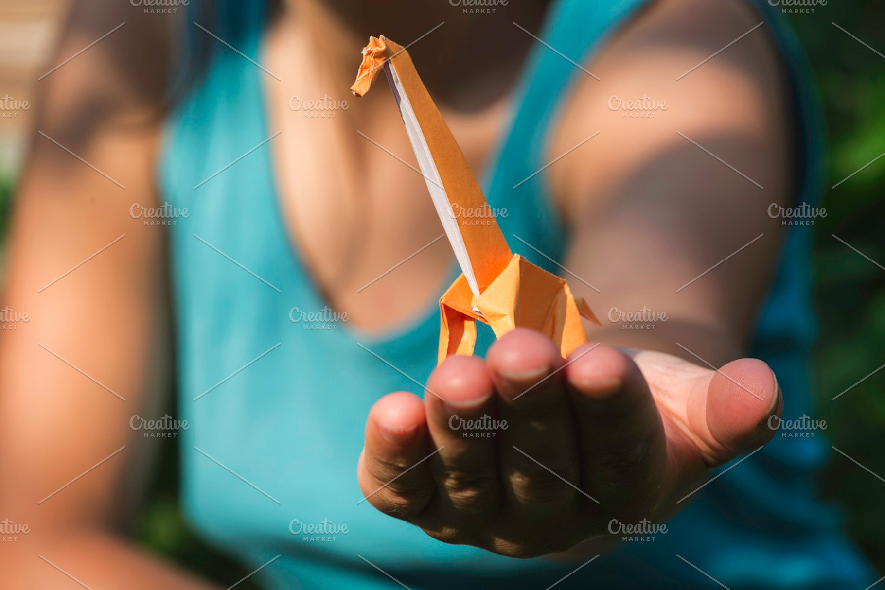 Origami giraffe containing origami, giraffe, and background, an Arts & Entertainment Photo by Deyan Georgiev
