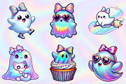 Halloween Iridescent Cute Ghost, an Illustration by RobertsArt (Thumbnail 6 of 7)