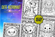 52 Cute Astronaut Coloring Pages, a Technology Illustration by Blue Digital Studio (Thumbnail 1 of 4)