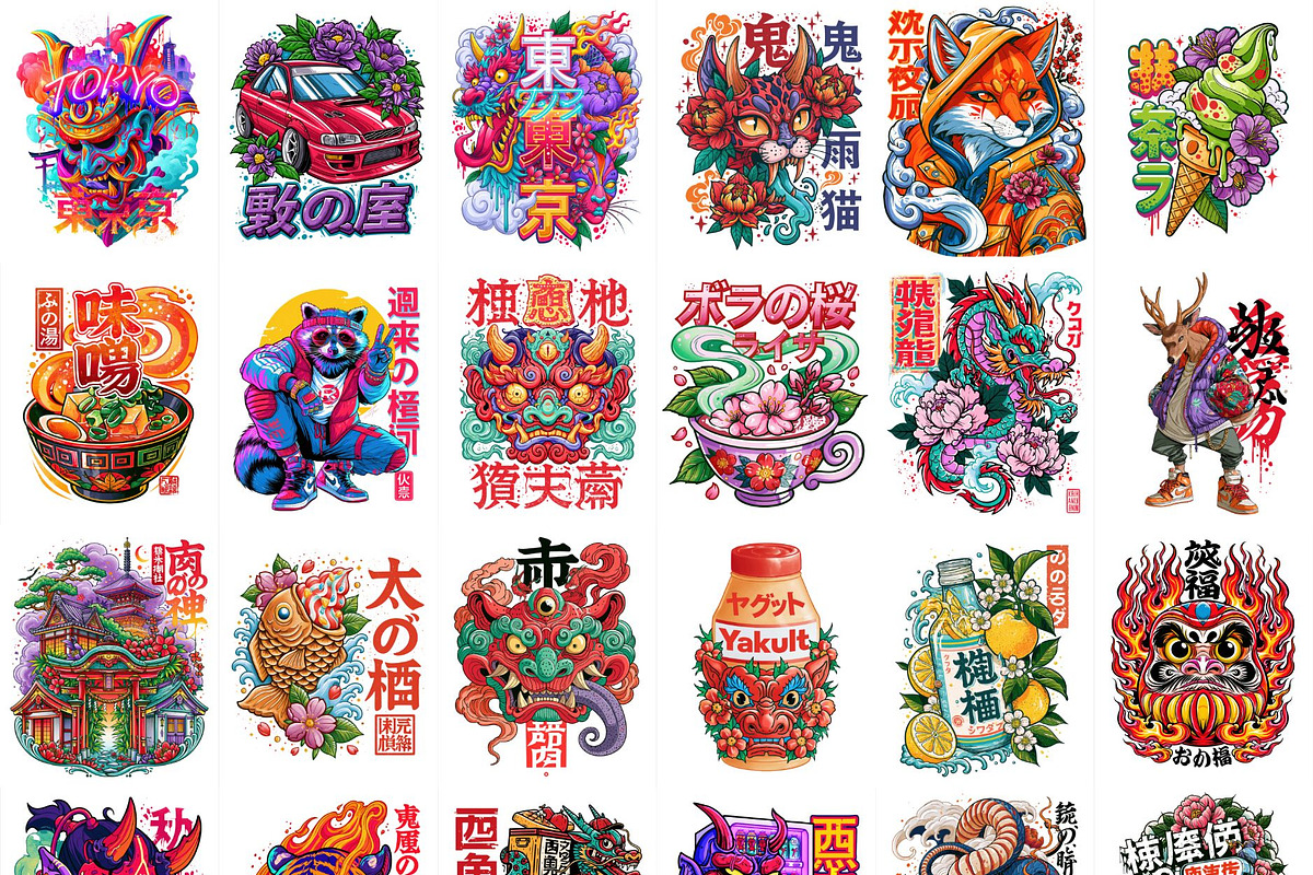 500+ Japanese T-Shirt Designs Bundle, a Decorative Illustration by Selenique Studio (Photo 14 of 16)