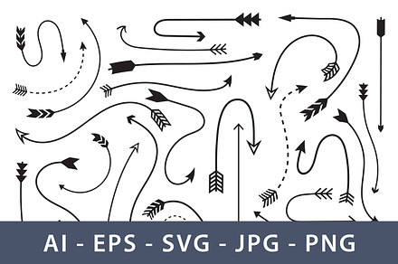Collection of varied arrow designs, a Decorative Illustration by Saba Vector