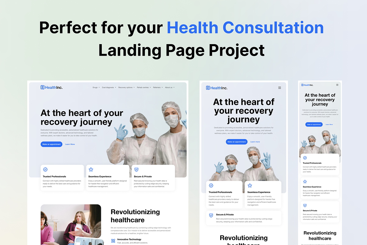 HealthInc - Framer Template, a Landing Page Template by Agensip Design Agency (Photo 7 of 8)
