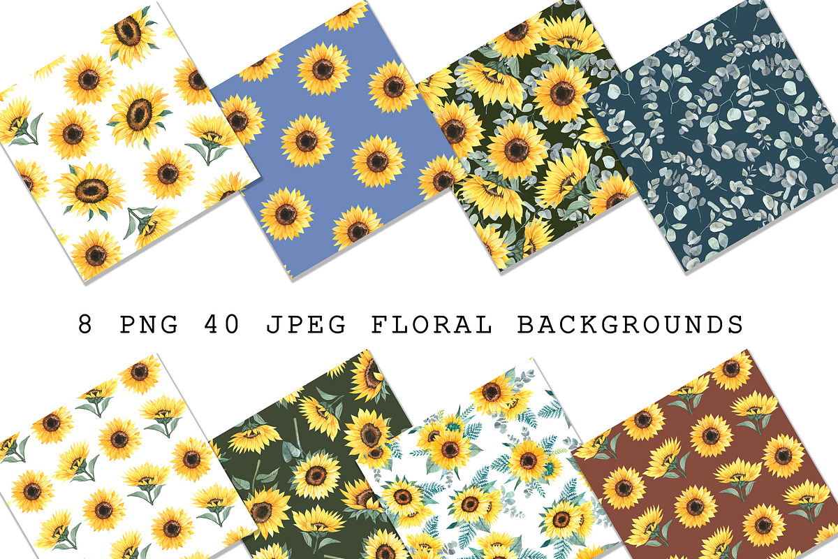Watercolor Sunflowers Bundle PNG, a Decorative Illustration by PatternPalette (Photo 2 of 12)