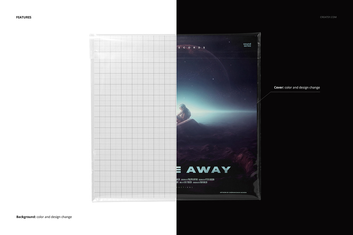 Vinyl Record Cover Sleeve Mockup, a Packaging Mockup by creatsy5 (Photo 2 of 4)