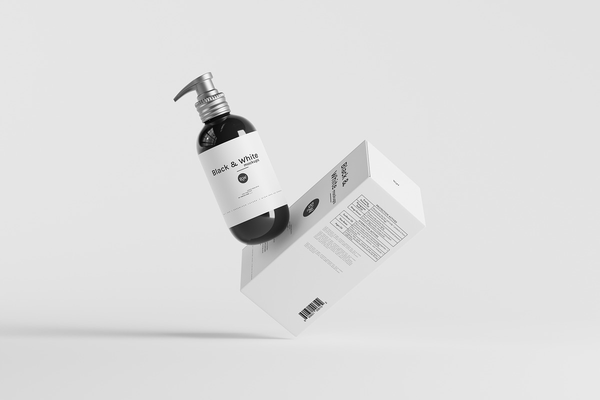 Black & White Mockups - Pump Bottles, a Packaging Mockup by pmvch (Photo 35 of 160)