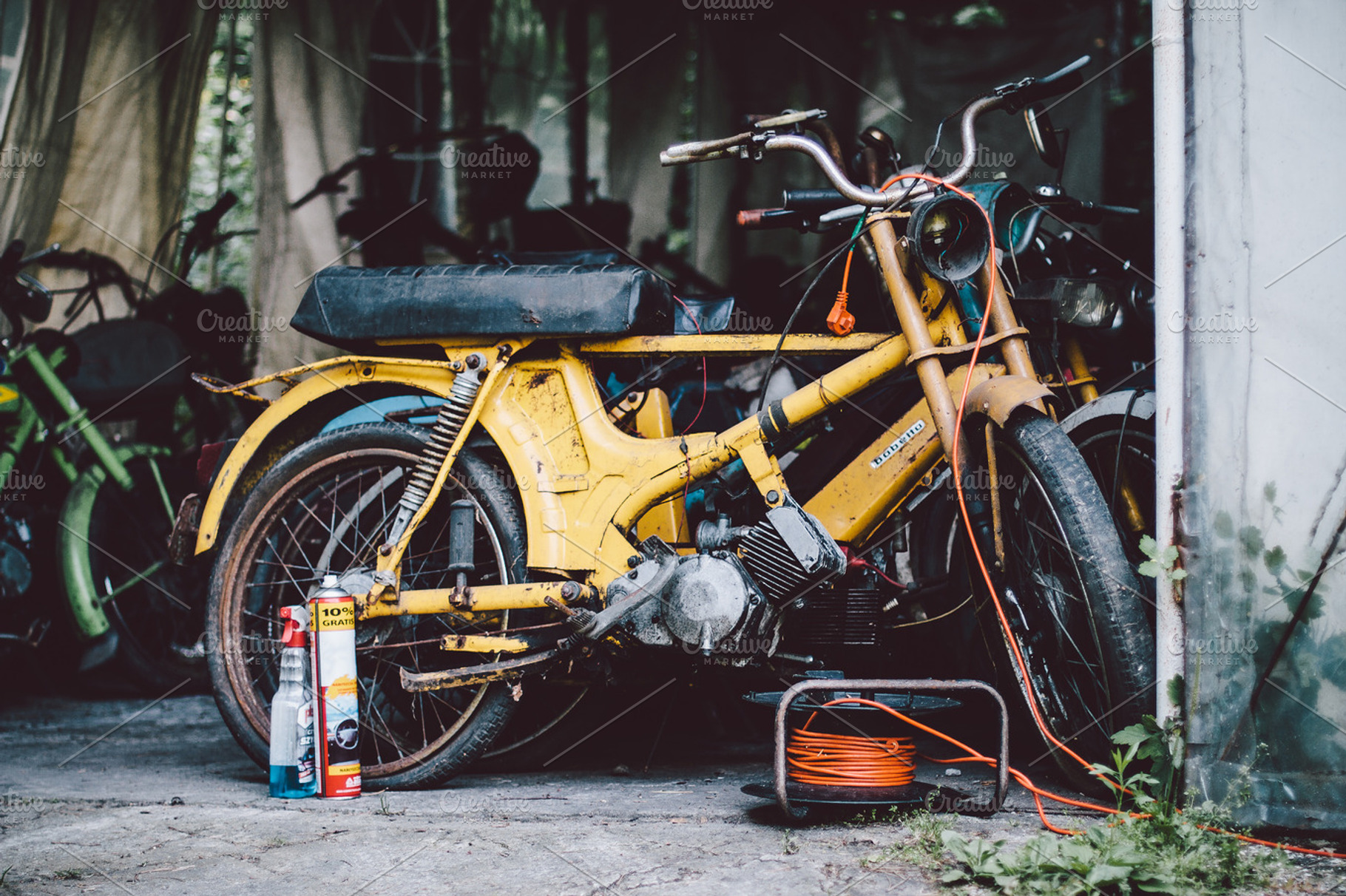 Old Motorbikes And Mopeds 1 Stock Photo Containing Motorbike And Moped