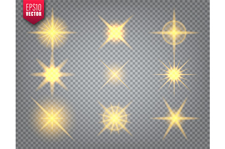 Glowing lights. Lens flare effect, an Illustration by 32pixels