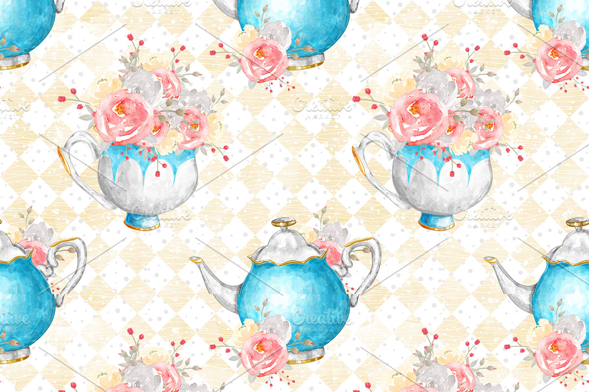 Alice in Wonderland Digital Paper, a Pattern Graphic by Collart Studio (Photo 4 of 6)