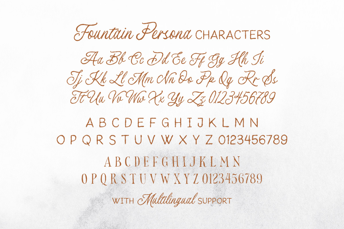 Fountain Persona - Font Trio, a Script Font by Letterhend Studio (Photo 8 of 9)