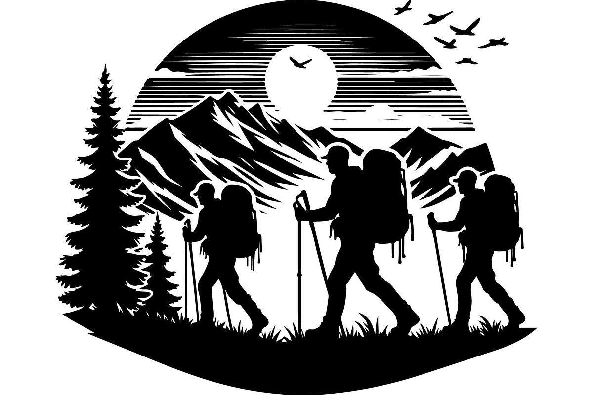 Hiking Adventure Scene Bundle, an Object Graphic by Designer_Momina (Photo 12 of 13)