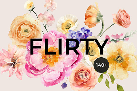 FLIRTY Spring Watercolor Flowers
