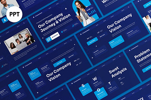 Blue Company Profile PPT, a Presentation Template by graphicook