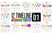 12 Timeline Infographic Template 01, a Presentation Template by Paperboxshop (Thumbnail 1 of 2)