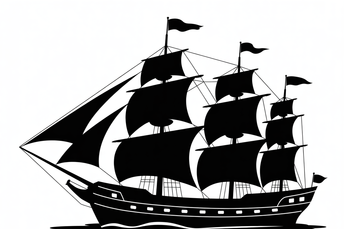 Sailing Ship Silhouette Vector, an Illustration by Amazin_art (Photo 6 of 9)
