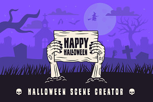 Halloween Scene Creator, a Background Graphic by DenysHolovatiuk