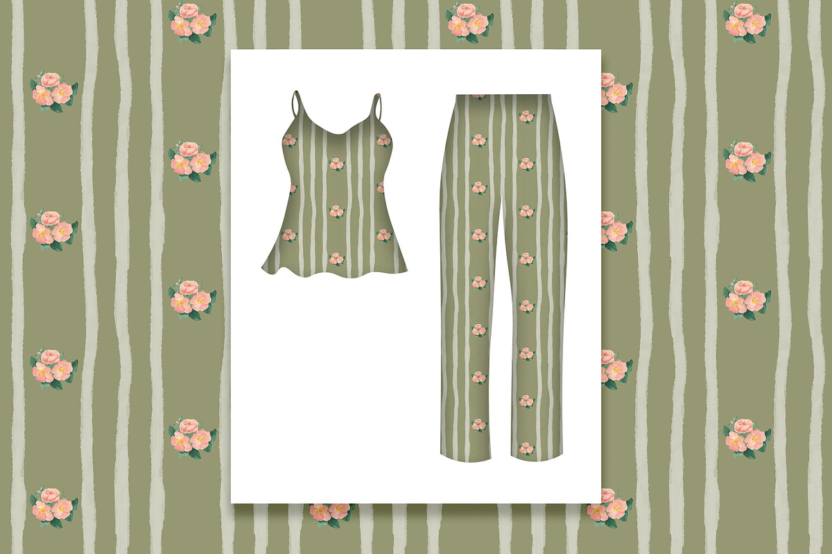 Vintage Watercolor Floral Patterns, a Pattern Graphic by Oksana Dovhopol Art (Photo 4 of 11)