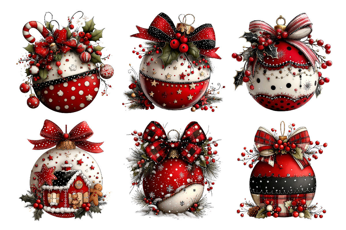 Christmas Whimsical Ornament Clipart, a Seasonal Illustration by Creative Art (Photo 3 of 7)