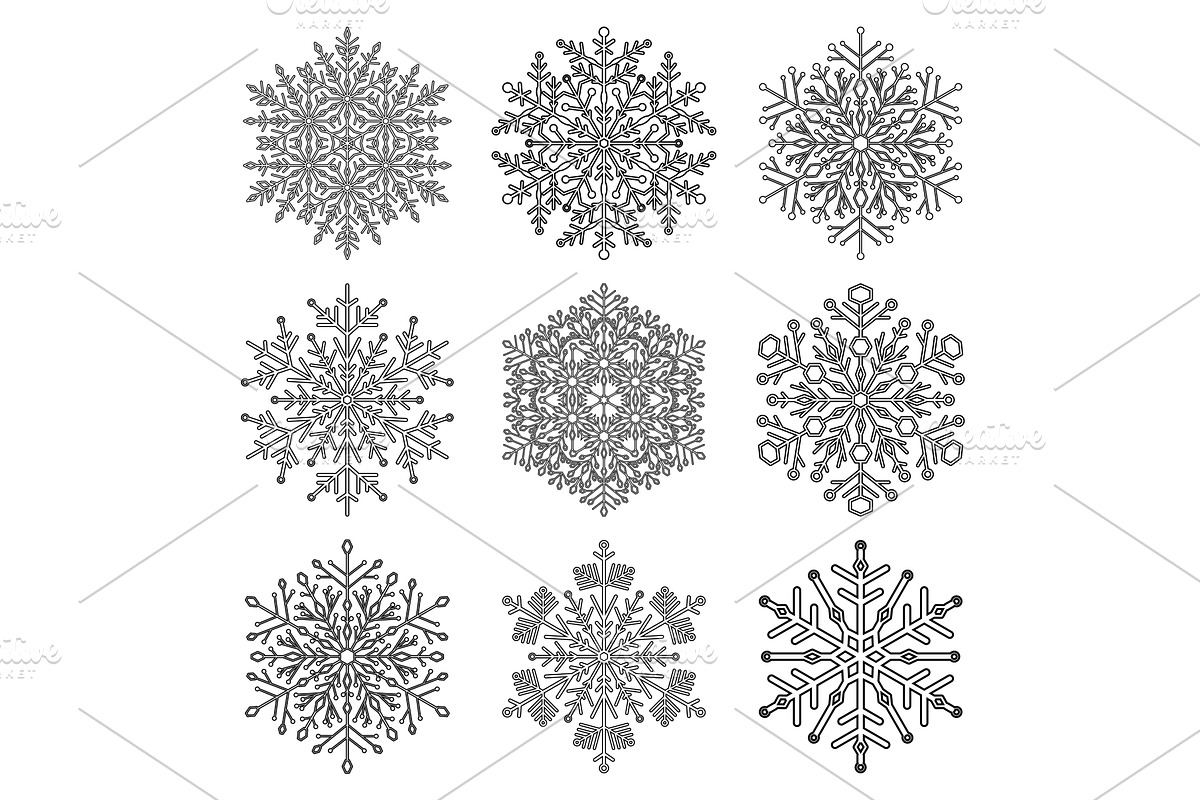 Set of Vector Snowflakes, a Texture Graphic by FineArtStudio (Photo 1 of 3)