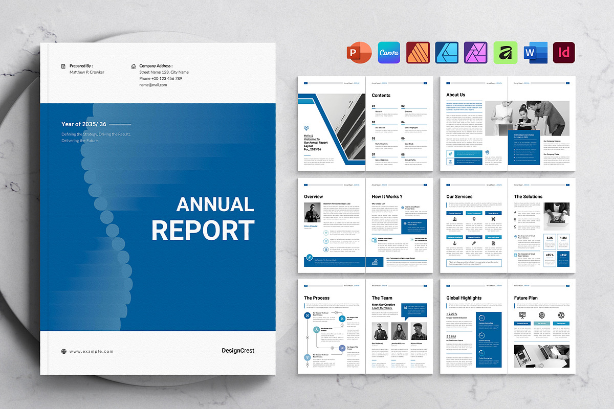 Annual Report Template, a Brochure Template by DesignCrest (Photo 1 of 14)