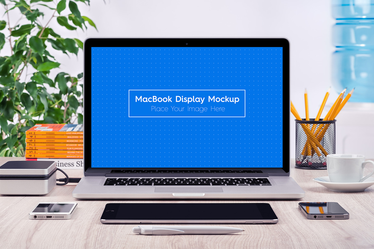 5 Workplace MacBook Display Mockups, a Mac Mockup by Textures & Backgrounds (Photo 4 of 6)