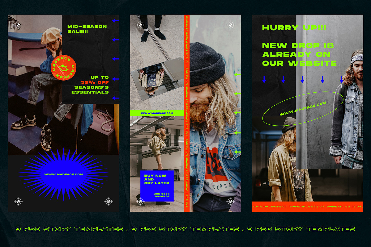 Madface - Instagram Posts&Stories, a Social Media Template by Andrew Skoch Design (Photo 8 of 8)