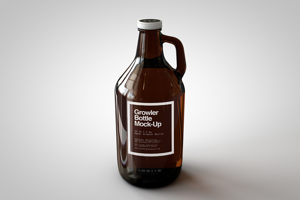 Growler Beer Bottle Mock-Up, a Household Mockup by TSOBG (Photo 20 of 33)