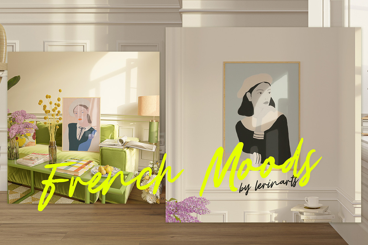 FRENCH MOODS - Art Prints Collection, a Background Graphic by lerinartstudio (Photo 11 of 11)