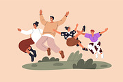 Happy families jumping with kids set, a Person Illustration by Good Studio (Thumbnail 8 of 13)