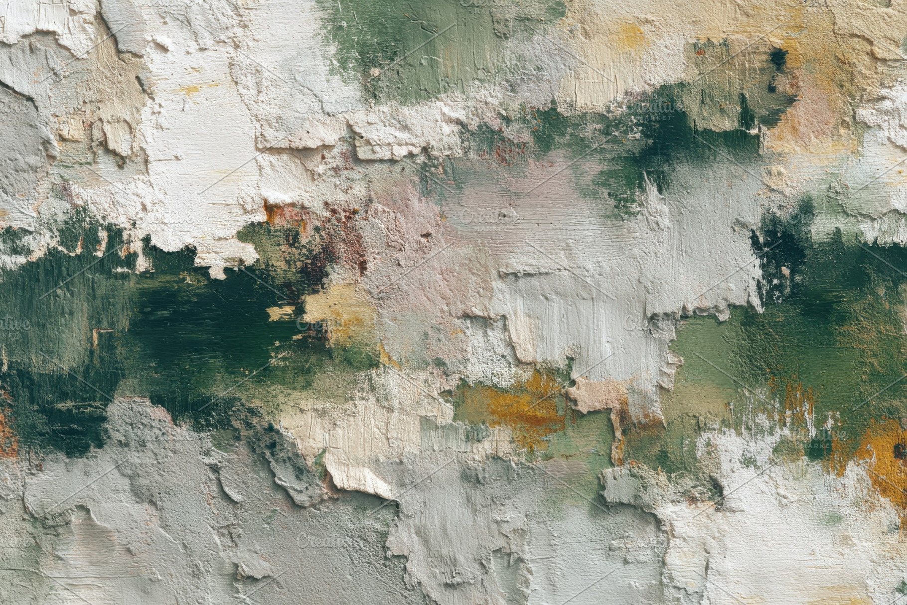Abstract textured art painting green, an Abstract Photo by Pixeness Studio