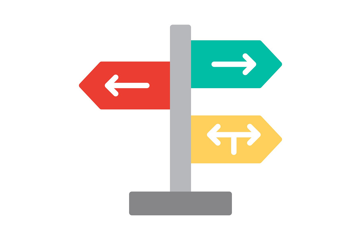 Direction Sign Flat Icon, an Icon by Pexelpy (Photo 1 of 2)
