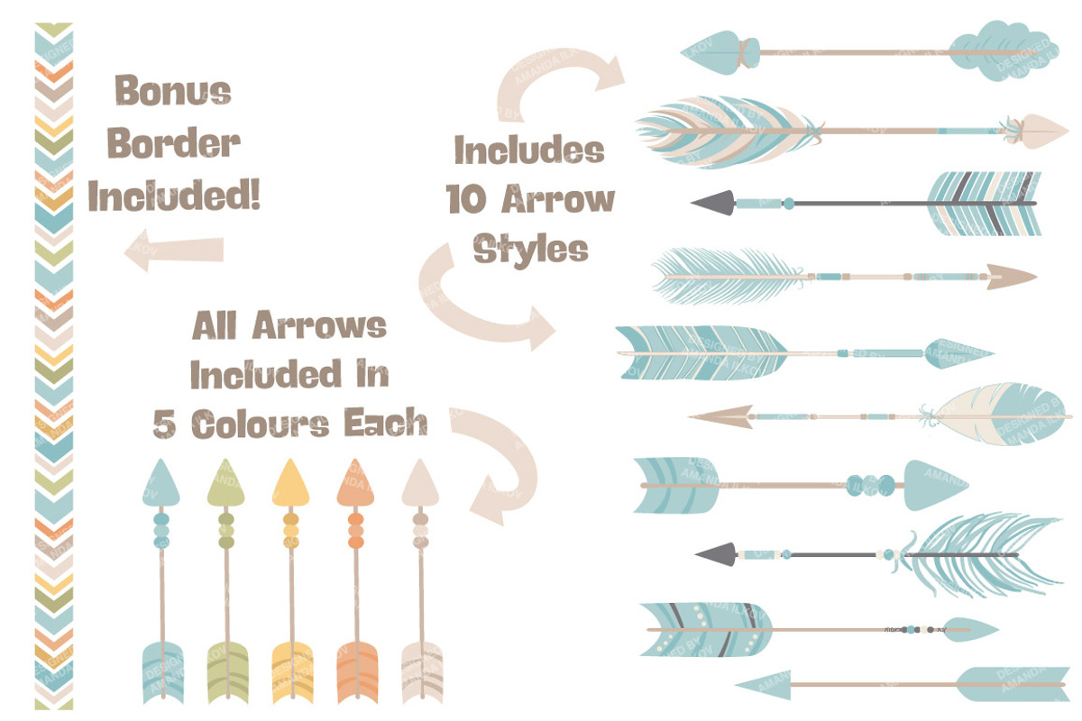 Vintage Boys Arrow Clipart & Vectors, an Illustration by Amanda Ilkov (Photo 2 of 4)