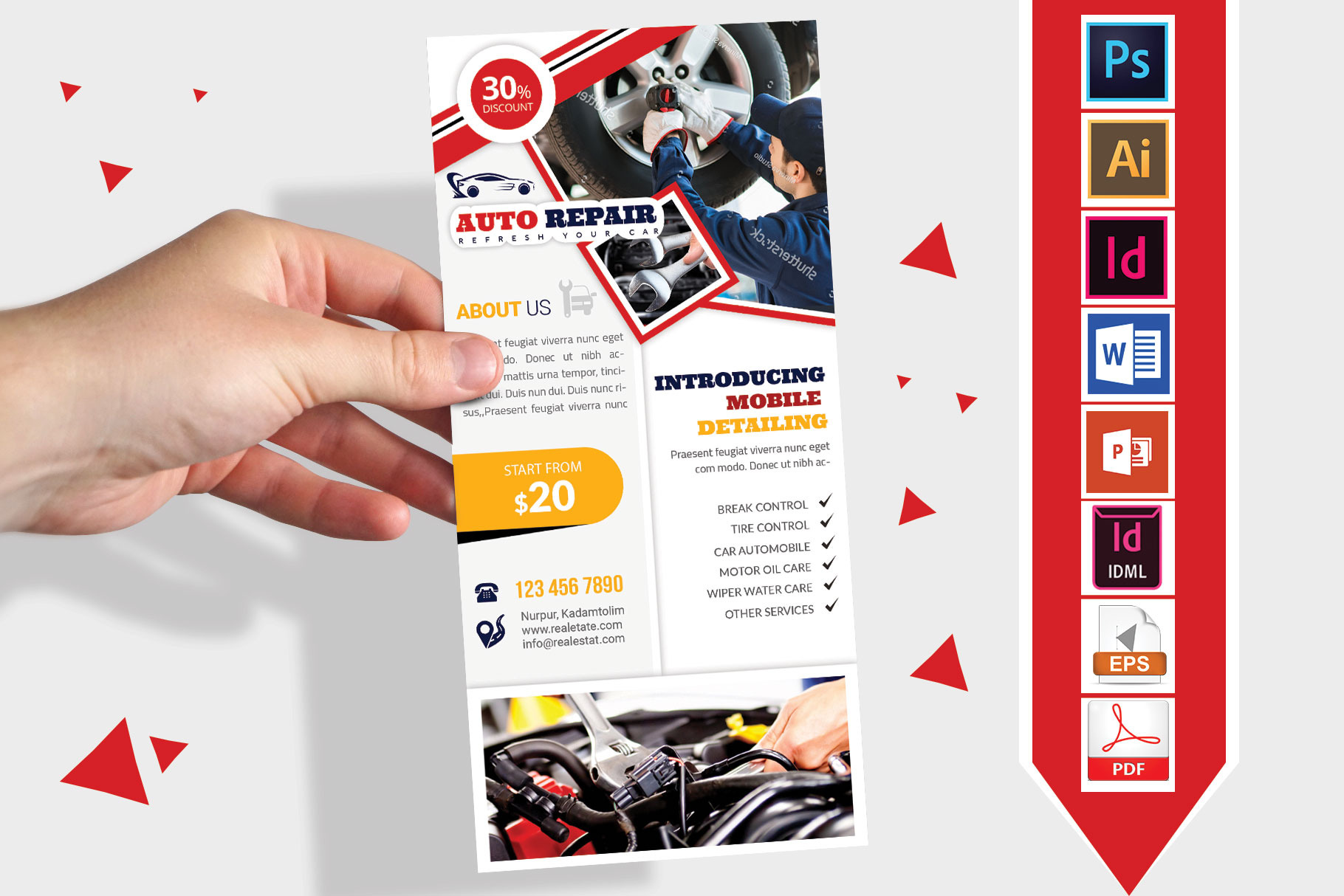 Car & Auto Repair DL Flyer Vol-1, a Flyer Template by Imagine Design Studio