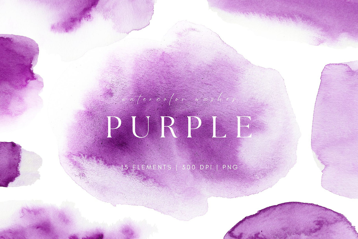 Purple Watercolor Washes, a Texture Graphic by Kolorata Art (Photo 1 of 5)