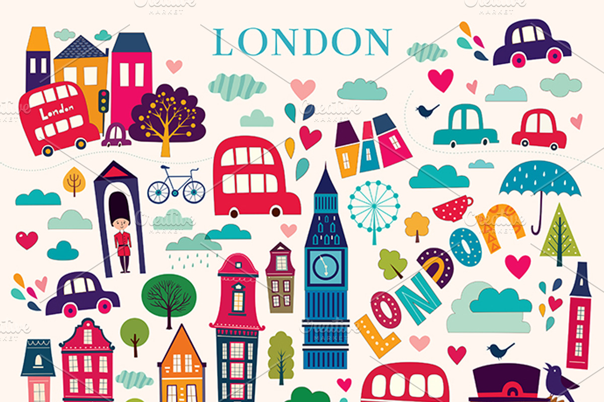 Illustrations with London symbols, a Decorative Illustration by MoleskoStudio (Photo 2 of 9)
