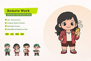 Remote Work Character Illustration, an Illustration by MEANDSTUDIO (Thumbnail 1 of 5)