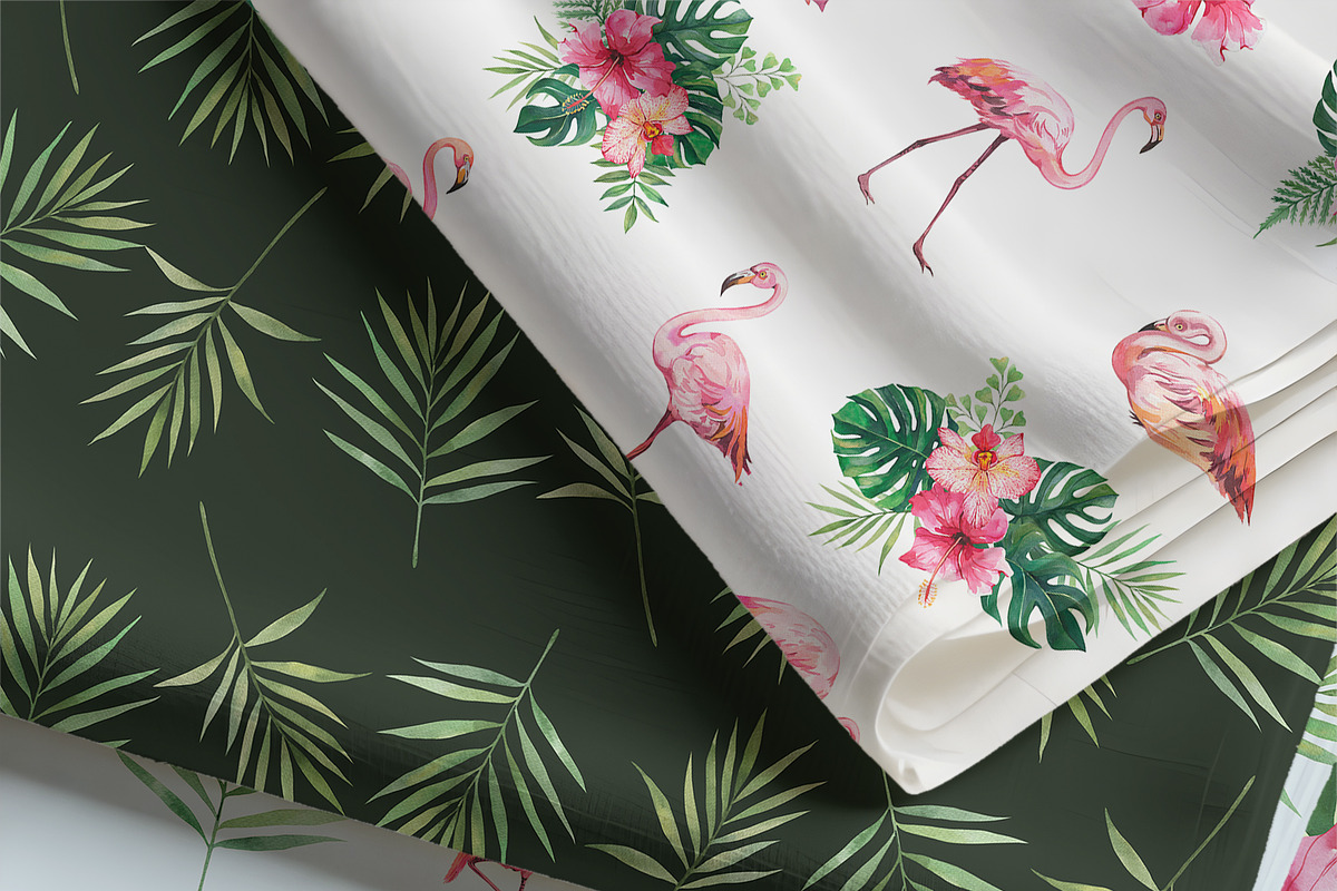 Flamingo Tropical Seamless Patterns, a Pattern Graphic by PatternPalette (Photo 4 of 12)