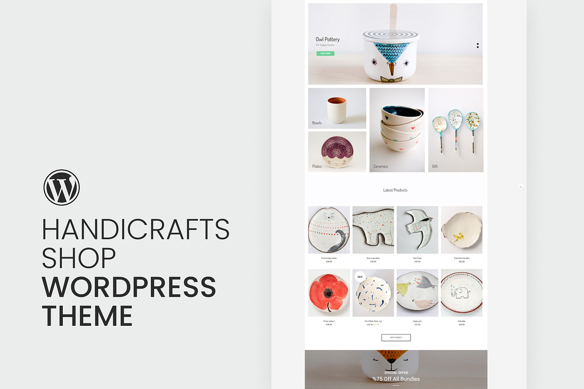Handicraft Shop WordPress Theme, a WordPress Template by Pixflow (Photo 2 of 11)