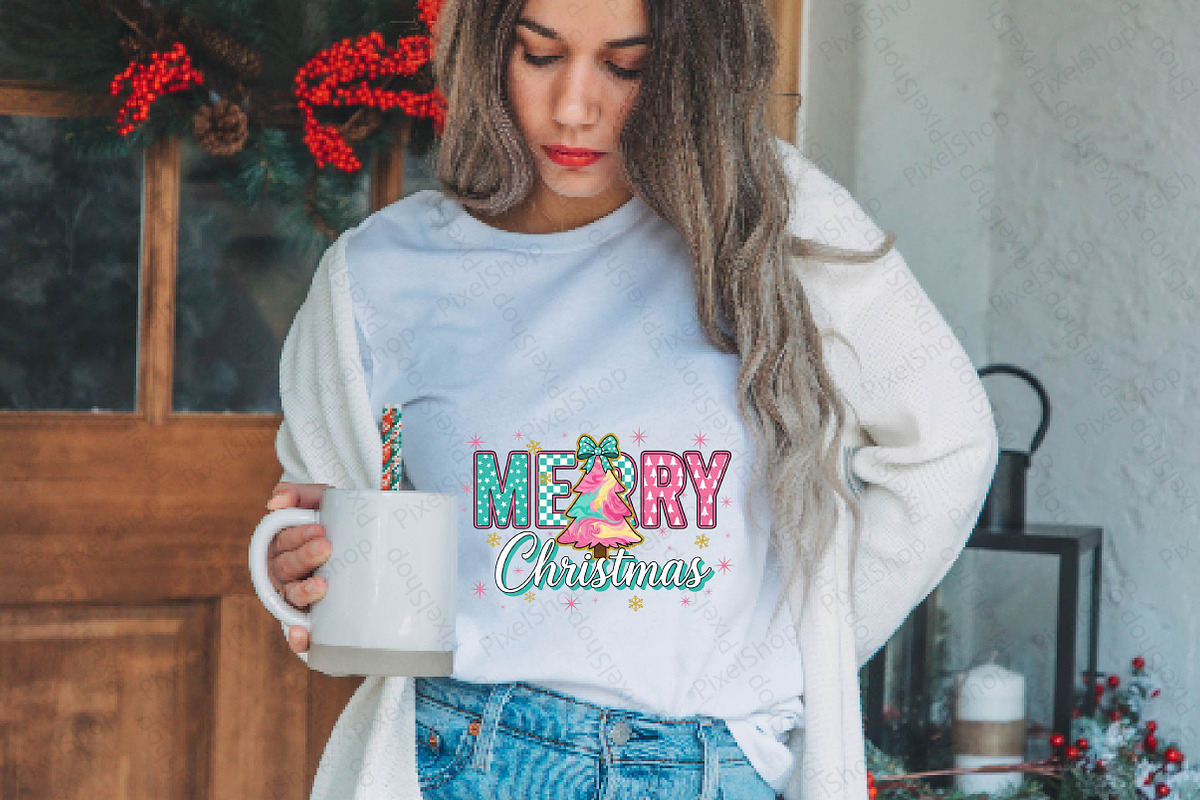 Retro Merry Christmas Coquette Png, an Illustration by DreamPrint404 (Photo 4 of 7)
