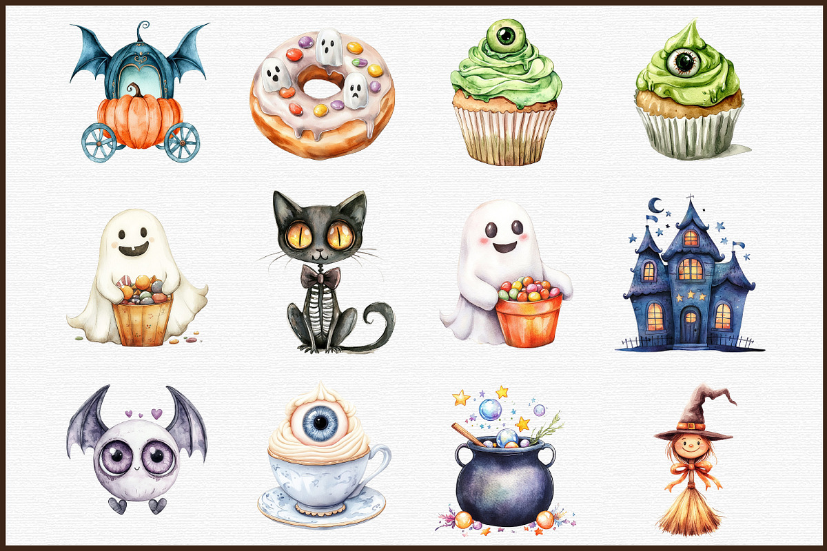Cute Spooky Halloween Clipart Bundle, an Illustration by Sublimation Artist (Photo 3 of 6)