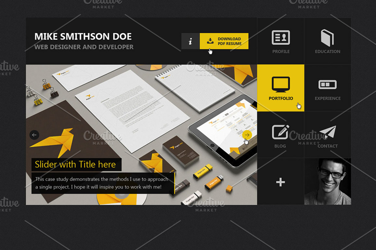 Flat Resume - Virtual Business Card, a Websites & App Template by MustacheThemes (Photo 4 of 6)