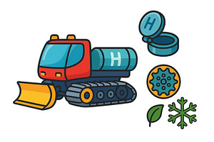 Colorful snowplow illustration with, an Illustration by ZinetroN
