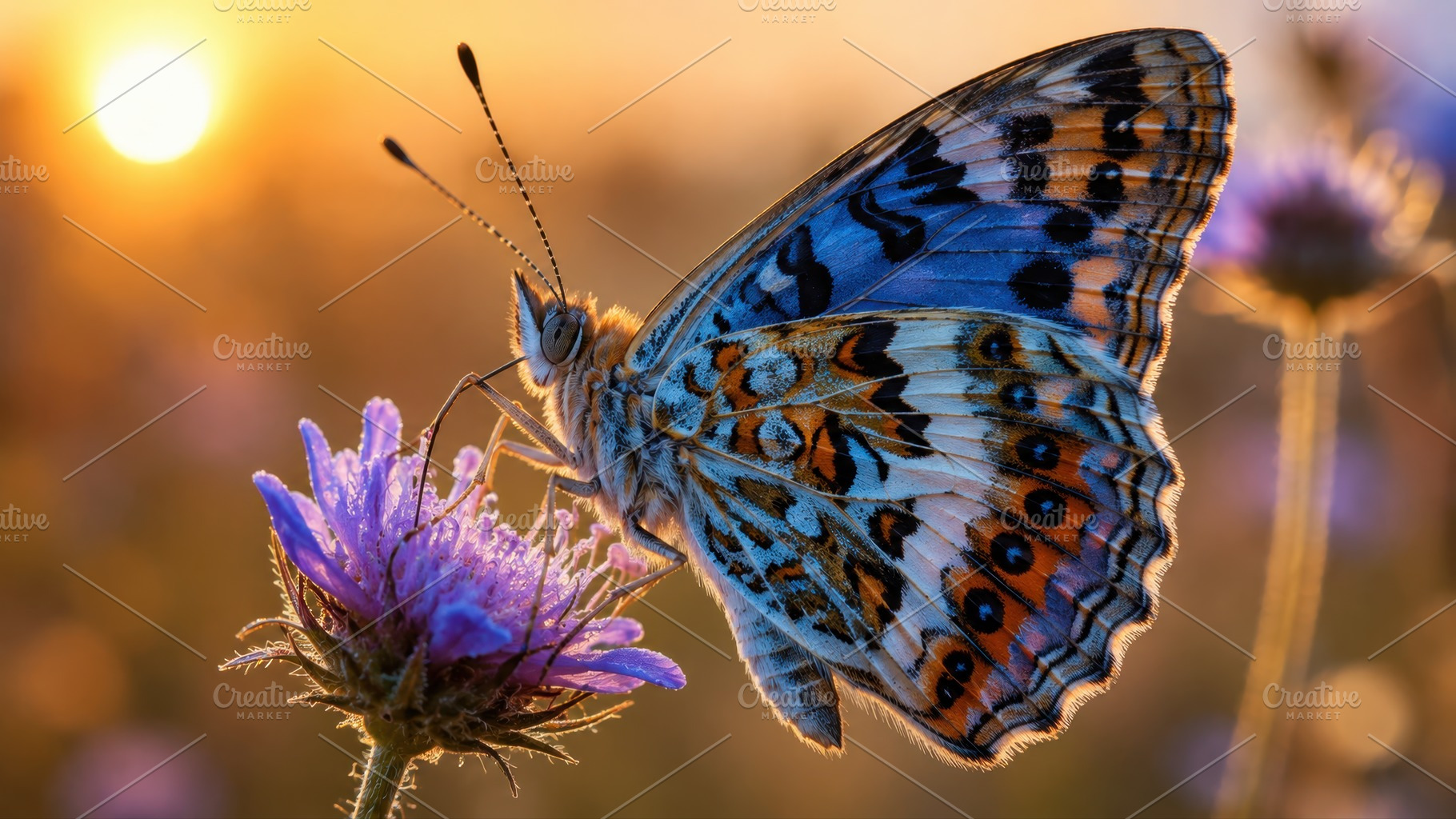 Butterfly on purple flower, a Photo by Beautiful things