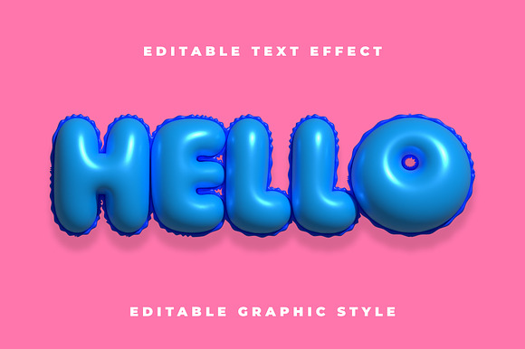 Balloon 3D Glossy Text Effect preview 4
